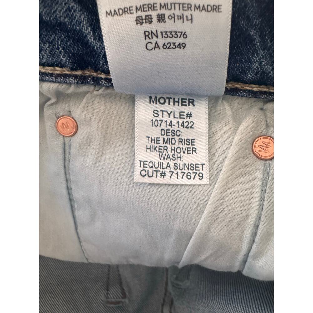 NWOT MOTHER Mid Rise Hiker Hover Floral Embroidered Jeans Tequila Sunset 26” - Picture 11 of 12